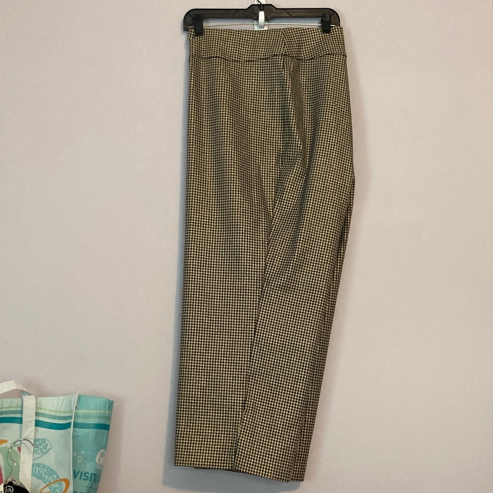 Houndstooth pants-metallic gold and black